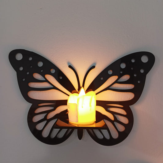 Acrylic Butterfly with Candles Wall Decor