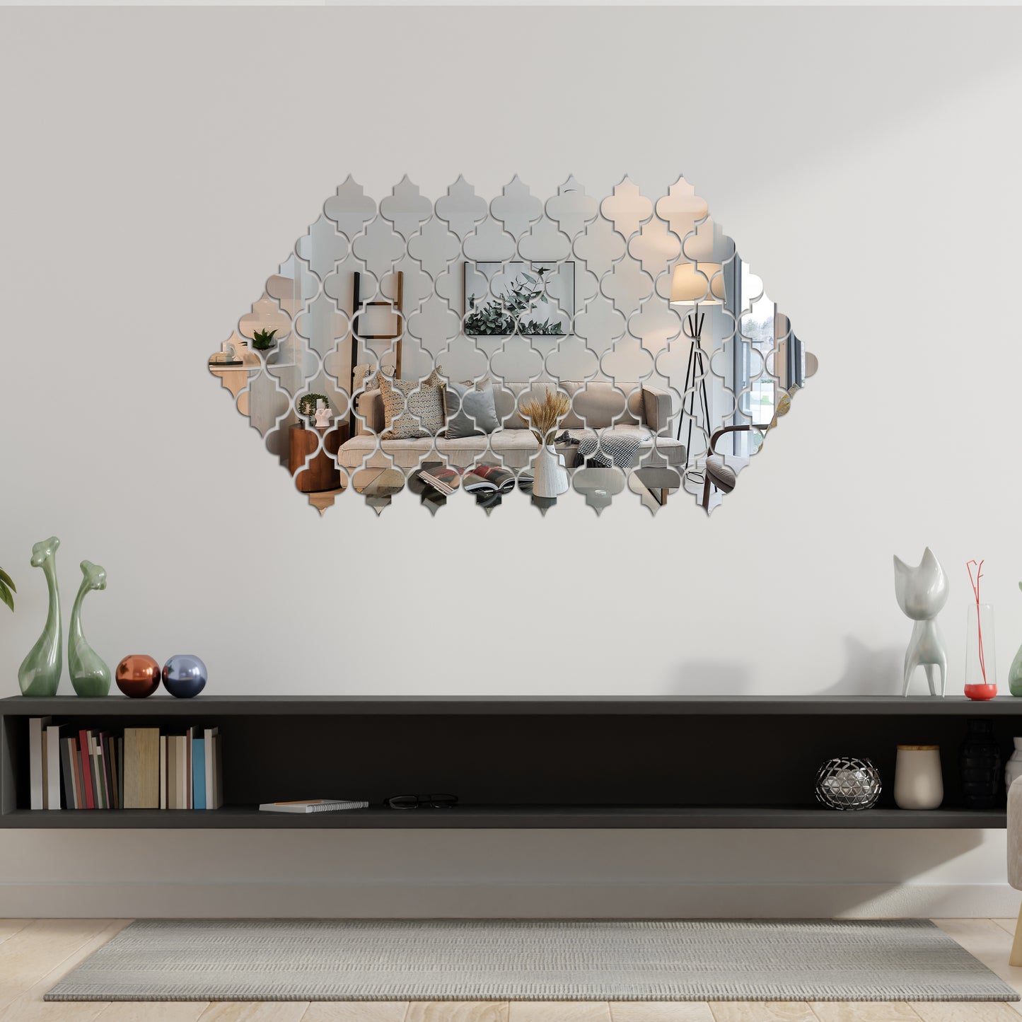 Acrylic Diamond Shape Mirror Wall Decor