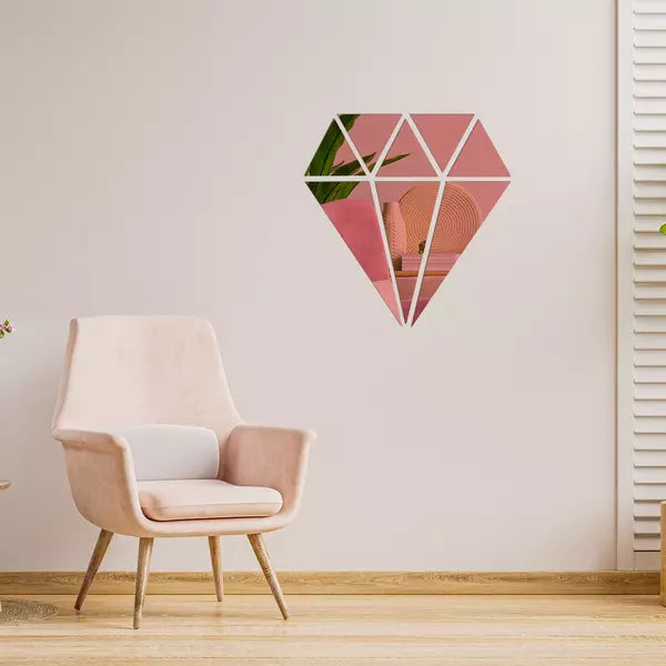 Diamond 3D Wall Art Acrylic Mirror Wall Sticker DIY Wall Decals Art Room  Decor
