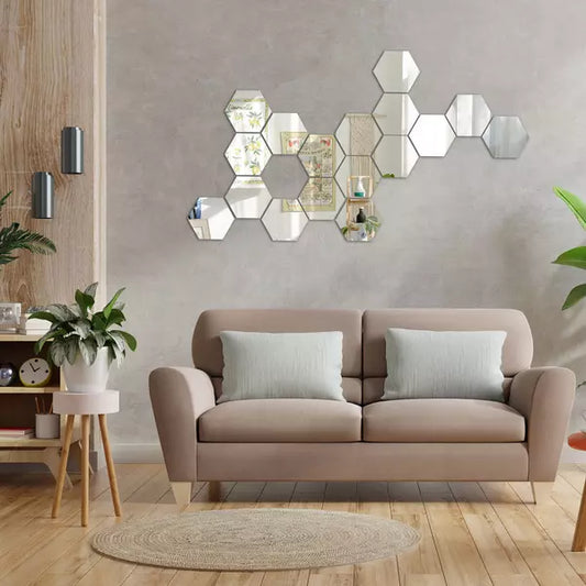 Acrylic Hexagon Mirror Wall Decor