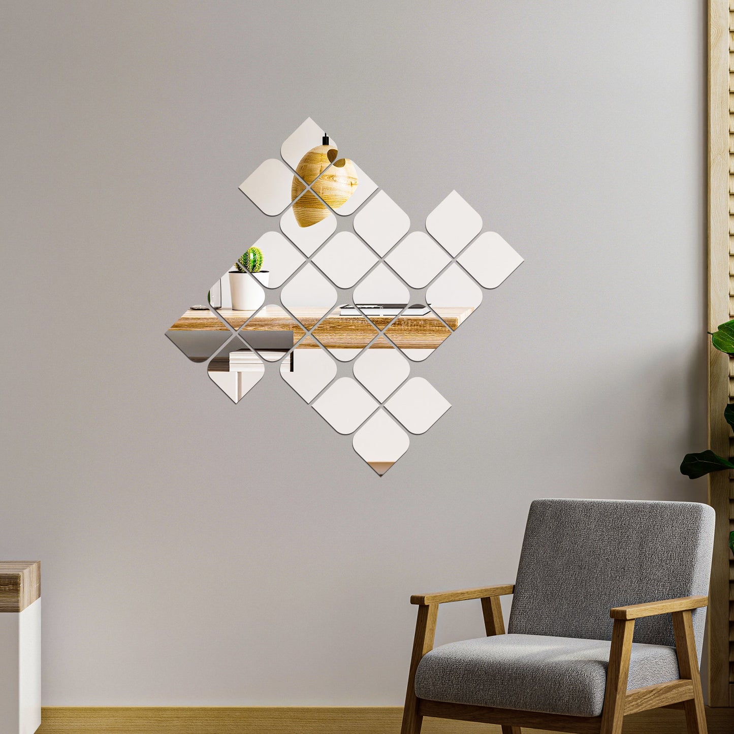 Acrylic Quadrilateral Mirror Wall Decor